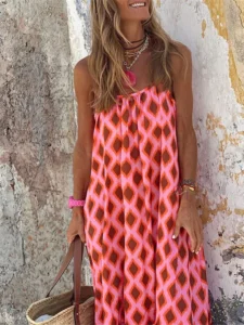 Vintage Long Dress Women Summer Sleeveless Sexy Off Shoulder Sling Dress Ladies Backless Summer Maxi Dress Boho Robe Femme - Image 6