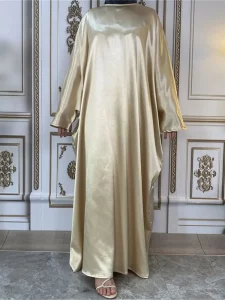 Ramadan Eid Satin Abaya Turkey Islam Muslim Maxi Dress Abayas For Women Kaftan Kebaya Caftan Marocain Robe Femme Musulmane - Image 5