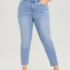 Plus Size Skinny Jeans for Women High Rise Women Jeans Stretchy Pencil Lady Denim Jeans 100 Kgs Mom Jeans Full Length Wash Jeans