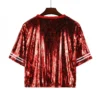 Summer Short Sleeve Loose Letter Design Women's Wear Sequins Streetwear Night Club Hip Hop Straight T-Shirt - Image 4