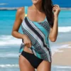 Summer Swimwear New Two Piece Mesh Swimdress Swimwear Tankini Beach Big Swimsuit Lace Bathing Suit For Women купальник женский - Image 4