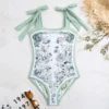 New Vintage Printed Double-sided Wear One Piece Swimsuit Swimwear Bandage Swimming Bathing Suit Women Sexy Beachwear Woman - Image 5