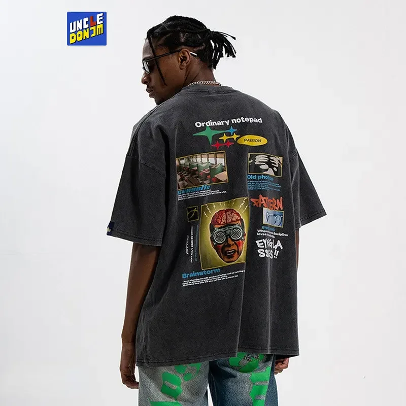 Graphic T Shirt Men Street Wear Couple T-shirt Harajuku Vintage T Shirt 2023 Summer Oversized T Shirt Y2k Clothes
