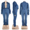 Denim Plus Size Sets Women 2 Piece Set Puff Long Sleeve Jacket Stretch Stacked Jeans Fall Winter Clothes Wholesale Dropshipping - Image 3