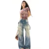 Baggy Jeans Women Clothing High Street Fashion Retro Washed Distressed Jeans Woman Loose Wide Legs High Waisted Jeans Pants - Image 4