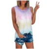 Summer Tie Dye Gradient 3D Print Tank Tops Women Fashion Streetwear Oversized O-Neck Vest Off Shoulder Sleeveless Woman Camisole - Image 2