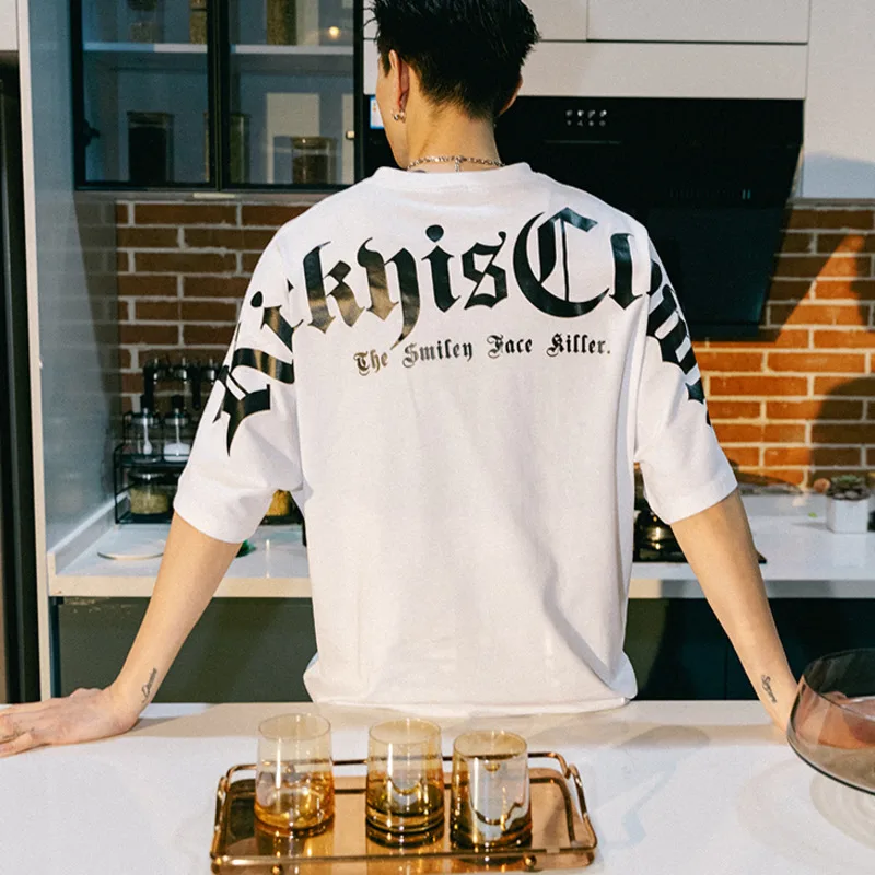 Men Oversized T Shirt Hip Hop Streetwear Anime Tshirt Cartoon Bear Print Harajuku Cotton Short Sleeve T-Shirt 5XL