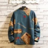 Japanese Style Bigger Pocket Patchwork 2023 Spring Autumn Floral Jacket Men Streetwear Bomber Clothes Plus Size 5XL - Image 6