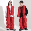 Kids Hip Hop Clothing Green Oversize Vest Tops Streetwear Casual Pockets Cargo Pants for Girl Boy Jazz Dance Costume Clothes - Image 3