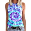 Fashion Tie Dye 3D Print Tank Top Summer Women Streetwear Y2k Tops Oversized O-Neck Vest Off Shoulder Sleeveless Woman Camisole - Image 3