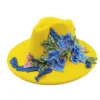 Embroidered Flower Fedora Hat 3D Wedding Hat Men's and Women's Jazz Hat 2023 New Fedora Hat New Product Release Sombrero Hat - Image 3