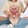 70s Retro Hippie Boho Graphic Tees Butterfly Vintage Retro Print Oversized T-Shirt Short Sleeve Women Tshirt Cute Aesthetic Top