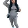Hoodies Set for Women Suit Hoodie and Sweat Pants Set Zip V Long Sleeve Sport 2 Piece Set Women Tracksuit Joggers Sweat
