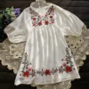 Summer Women Mexican Embroidered Floral Peasant Blouse Vintage Ethnic Tunic Boho Hippie Clothes Tops Blusa Feminina - Image 2