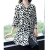 Female Loose Fashion Polka Dot Printed Chiffon Shirt Summer Women's Clothing Casual All-match Single-breasted 3/4 Sleeve Blouse - Image 4