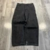 Harajuku Goth New Hip Hop Skateboard Embroidered Denim Casual Pants Men's Trendy American Y2K Retro Washed High Waist Jeans - Image 2