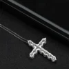 KNOBSPIN Full Moissanite Cross Pendant Necklace Original 925 Sterling Sliver Chain Plated 18k White Gold Fine Necklace for Women - Image 4