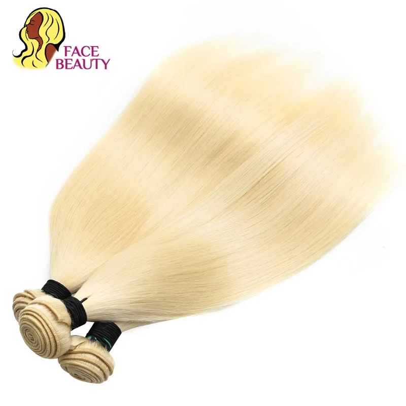 Brazilian Straight Bundles Human Hair Weave 613 Honey Blonde Color Bundle 1/3/4 Long Remy Hair 28 30 32 34 36 38 40 inch Bundles