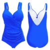 Push Up Swimsuit One Piece Women Plus Size Swimwear Under wired Solid Black Large Big Swimming Suits Beachwear Bathing Suits - Image 5