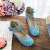 Veowalk Spring Handmade Woman Ballet Flats Sequined Peacock Embroidery Old Peking Casual Cloth Dancing Shoes - Image 6
