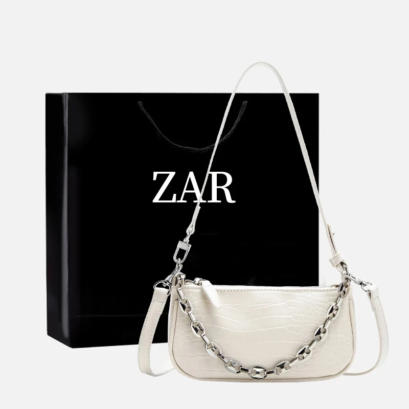 Luxury Fashion Alligator High Quality PU Leather Shoulder Bag Small Crossbody Bags for Women 2021 Chain Bag Designer New Black