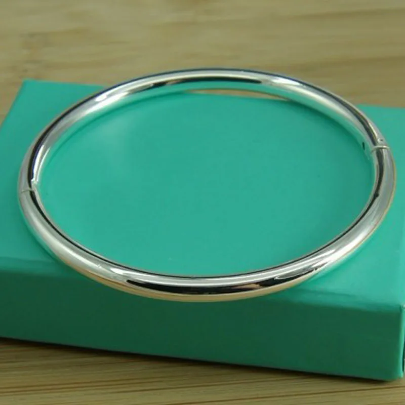 Fashion Vintage 925 Stamp Silver Color Bangles Jewelry Silver Bangles&Bracelet For Women Srebrna bransoletka pulsera de plata