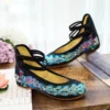 Veowalk Spring Handmade Woman Ballet Flats Sequined Peacock Embroidery Old Peking Casual Cloth Dancing Shoes - Image 3