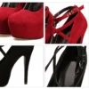 Shoes Woman Pumps Cross-tied Ankle Strap Wedding Party Shoes Platform Dress Women Shoes High Heels Suede Ladies Shoes Plus Size7 - Image 4