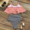 CUPSHE Pink and Stripe High Waisted Bikini Sets Sexy Tank Top Swimsuit Two Pieces Swimwear Women 2023 New Beach Bathing Suits - Image 5