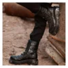New Retro Gothic Punk Men's Genuine Leather Motorcycle Boots Platform Rubber Boots Warm Mid-Calf Military Combat Boots Fashion47 - Image 4