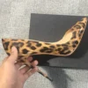Woman Fashion Designer Leopard Pointed Toe Pumps Women Genuine Leather Thin High Heels Sexy Slip On Female Shoes Big Size D011A - Image 2