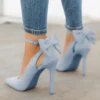 Sexy Women High Heels Pumps Shoes Pointed Toe Faux Suede Buckle Strap Butterfly Spring Autumn Party Wedding Ladies Shoes - Image 2