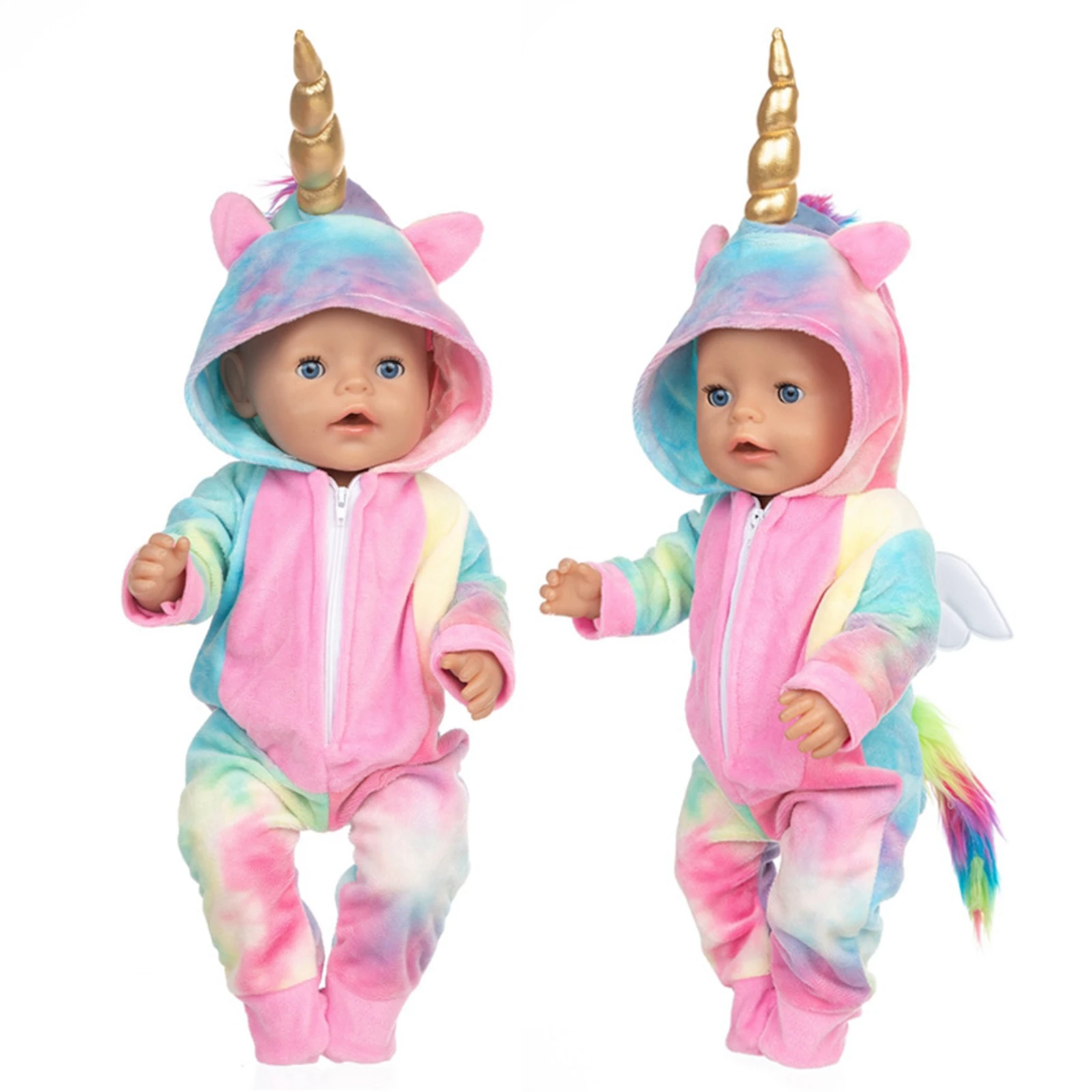 Colorful Warm Jumpsuit Shoes Wing Suit Fit 17inch 43cm Baby New Born Doll Clothes