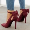 Sexy Women High Heels Pumps Shoes Pointed Toe Faux Suede Buckle Strap Butterfly Spring Autumn Party Wedding Ladies Shoes - Image 4