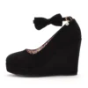 Crystal Queen High Heels Fashion Wedges Ladies Platform Buckle Bowtie Pumps For Woman Plus Size Wedding Shoes - Image 2