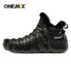 ONEMIX wholesale Men Casual Boots Rome Design Leather Winter Warm Ankle Snow Boots Fashion Outdoor Trekking Walking Sneakers - Image 3
