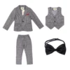 Boys Plaid Suit Jacket Kids Formal Tuxedo Dress Clothes Sets Child Wedding Party Morning Coat Ring Bearer Blazer Pant Costumes - Image 4