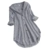 5xl Plus Size Spring Shirts For Women Fashion Stripe Button Blouses Casual Turn-down Collar Long Sleeve Tunic Top Блузка Женская - Image 2