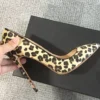 Woman Fashion Designer Leopard Pointed Toe Pumps Women Genuine Leather Thin High Heels Sexy Slip On Female Shoes Big Size D011A - Image 3