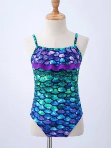 Mermaid Girls One Piece Swimsuit Kids 4-16 Years Children's Swimwear Sapphire Girl Bathing Suit Monokini Swimming Beachwear 2023 - Image 4