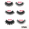 5Pairs/Set Faux Mink Hair False Eyelashes Wispy Criss-cross Fluffy Thick Natural Handmade Lash Cruelty-free Eye Makeup Tools - Image 6