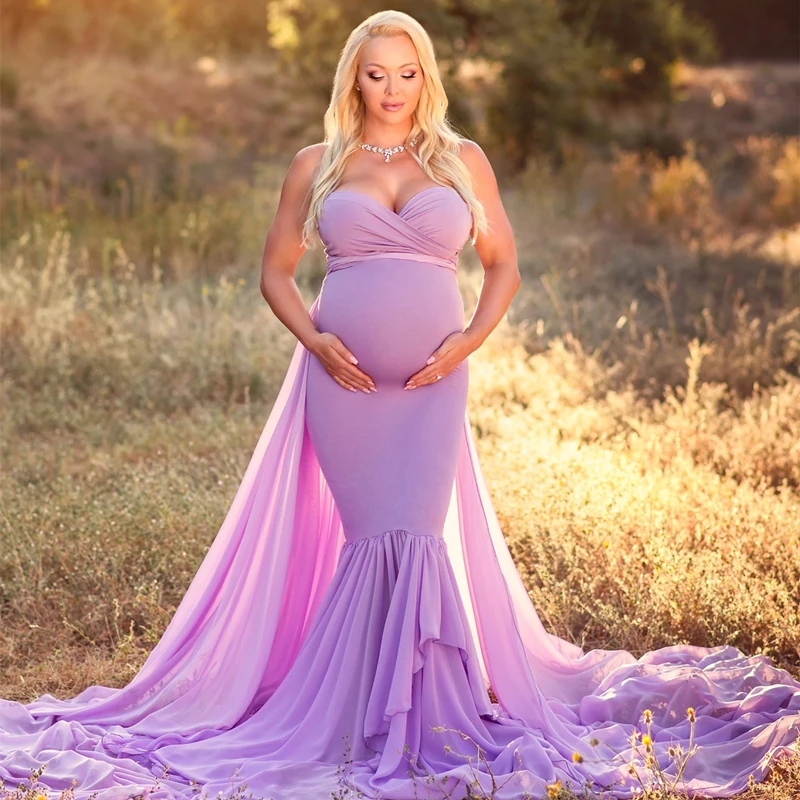 Maternity Photography Long Chiffon Dresses Baby Shower Dresses For Photo Shoot Pregnancy Photography Fitting Dress