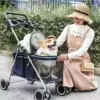 Pets Outdoor Portable Folding Pet Cart Carrier For Dogs Comfortable Breathable Small Medium Dog Accessories Cat Transportation
