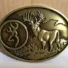 Brass Dree Buck Belt Buckle SW-B1080 with pewter finish with 4cm wideth loop