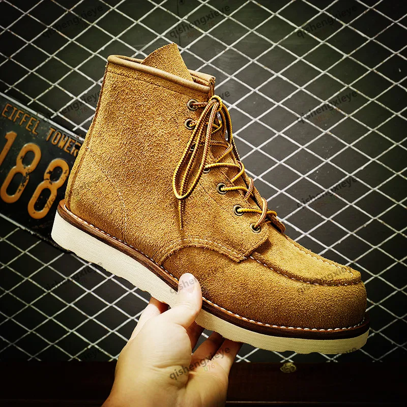 YQF875 Red Tornado Size 35-52 Super Quality Genuine Cowhide Leather Handmade Goodyear Biker Boots Special Colours Custom Made