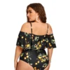 2022 Women New Swimsuit One Piece Plus Size Push Up Swimwear Large Big Plussize Swimming Suits Beachwear Bathing Suits - Image 4