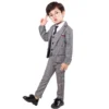 Boys Plaid Suit Jacket Kids Formal Tuxedo Dress Clothes Sets Child Wedding Party Morning Coat Ring Bearer Blazer Pant Costumes - Image 2