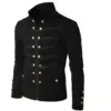 Men Vintage Military Gothic Parade Jacket Embroidered Buttons Solid Color Top Retro Uniform Ziper Outerwear