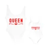 Mother and Daughter Children Queen&Princess Letter Print One Piece Swimsuit Mommy&Babe Swimwear Mom Kid Bathing Suits Bikini - Image 2