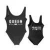 Mother and Daughter Children Queen&Princess Letter Print One Piece Swimsuit Mommy&Babe Swimwear Mom Kid Bathing Suits Bikini - Image 3